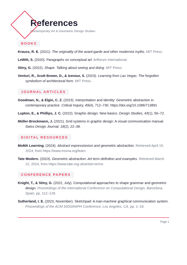 Abstract Geometric Citation